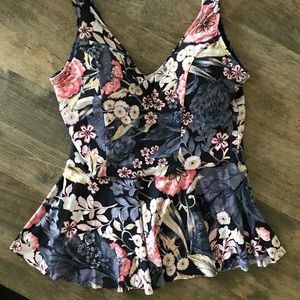Anthropologie peplum swim tank, sm